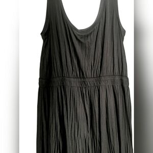 Vince Black Pleated Scoop Neck Sundress